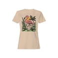 thumbnail image 1 of Tropical Flamingo Paradise Design Women's T-shirt, 1 of 3