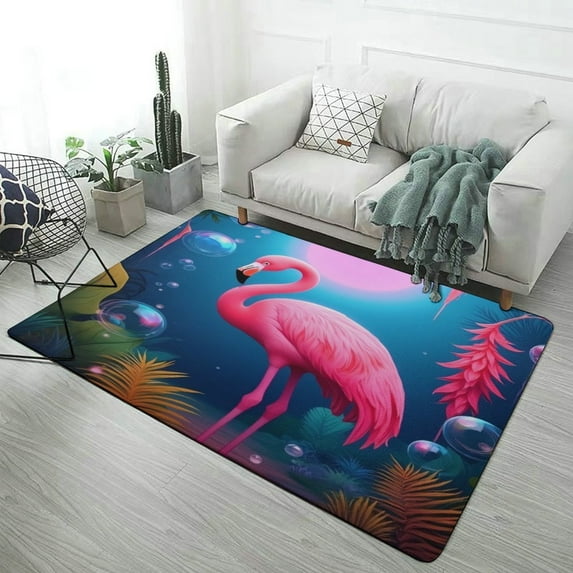 Tropical Flamingo Soft Comfy Area Rugs Carpet Suitable for Living Room Kitchen Bedroom Laundry Room Home Decorations 40"x60"