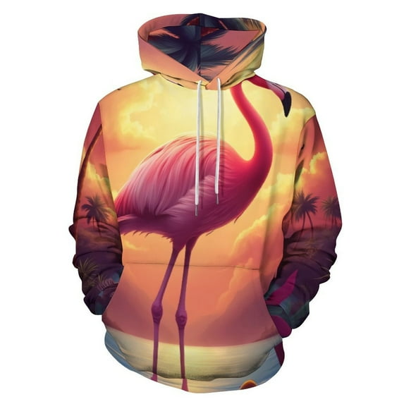Tropical Flamingo Sunset(1)-1 3D Print Hoodie Men Women Autumn Thin Pullover Sweatshirt Vintage Streetwear Tops