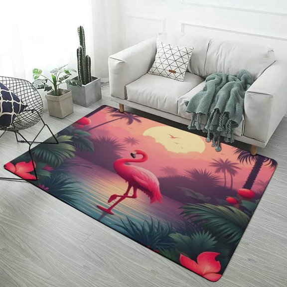 Tropical Flamingo Sunset-5 Home Decor Living Room Carpet Non-slip Hotel Lobby Floor Mat Kitchen Bedroom Entrance Doormat Mats