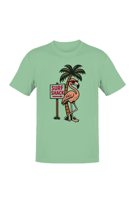 Tropical Flamingo Surf Shack Vibes Men's T-shirt