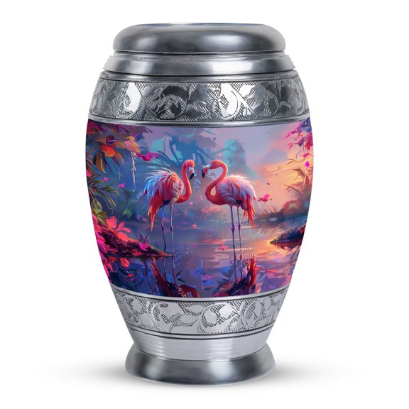 Tropical Flamingo Twilight Reflections Tropical Flamingo Twilight Reflections Bird - Small Urns For Ashes - Small Decorative Urn For Adult Male - Mini Keepsake Urn For Human Ashes 3 Inch, 1 Pc
