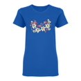 thumbnail image 1 of Tropical Flamingo With Flowers Shaped T-Shirt Women -Image by Shutterstock, Female Large, 1 of 2