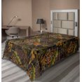 thumbnail image 1 of Ambesonne Tropical Flat Bedding Sheet Soft Top Sheet, Hawaii Aloha Monstera Art, Twin, Forest Green Burnt Sienna, 1 of 1
