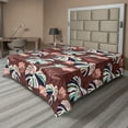thumbnail image 1 of Ambesonne Tropical Flat Bedding Sheet Soft Top Sheet, Simplified Exotic Flora, California King, Pale Salmon Seafoam, 1 of 1