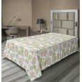 thumbnail image 1 of Ambesonne Tropical Flat Sheet, Hawaiian Leaves Pattern, TwinXL Size, White Pale Salmon Khaki, 1 of 1