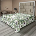 thumbnail image 1 of Ambesonne Tropical Flat Bedding Sheet Soft Top Sheet, Palm Leaves Lupine Anemone, Queen, Pale Olive Green and Quartz, 1 of 1