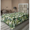 thumbnail image 1 of Ambesonne Tropical Flat Bedding Sheet Soft Top Sheet, Repeating Palm Trees Plot, Twin, Hunter Green and Caramel, 1 of 1