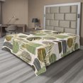 thumbnail image 1 of Ambesonne Tropical Flat Bedding Sheet Soft Top Sheet, Semicircles Foliage Plot, California King, Pale Olive Green Amber, 1 of 1