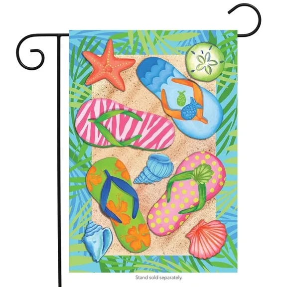 Tropical Flip Flops Summer Flag 12x18 POLE NOT INCLUDED Garden Flag