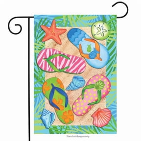Tropical Flip Flops Summer Flag 12x18 POLE NOT INCLUDED Garden Flag
