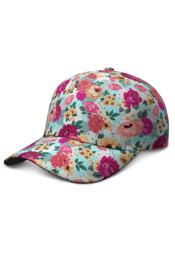 Tropical Floral Baseball Cap Adjustable Snapback Summer Vibes