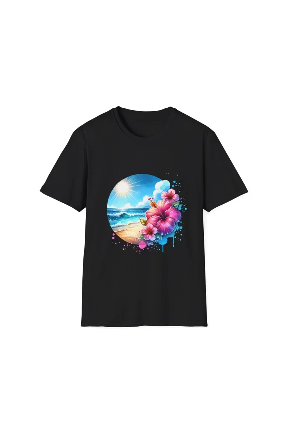 Tropical Floral Beach Summer Wear Vacation Apparel Casual Unisex T-Shirt, up to size 5XL