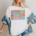 thumbnail image 1 of Tropical Floral Brush Stroke Shirt, Bright Boho Tee for Women, Colorful Summer Fashion Top with Retro Bold Aesthetic Vibes, 1 of 5