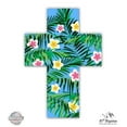 thumbnail image 1 of Tropical Floral Cross - 8" Vinyl Sticker - For Car Laptop I-Pad - Waterproof Decal, 1 of 1