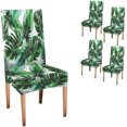 thumbnail image 1 of Tropical Floral Dining Room Chair Covers Set of 4 Tropical Leaves Jungle Seamless Watercolor Floral Pattern Parson Chair Slipcover Removable Washable Chair Protector for Home,Restaurant, 1 of 4
