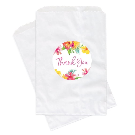 Tropical Floral Garden Party Wedding, Favor Bag DIY Party Favors Kit, Thank You!, 24-Pack