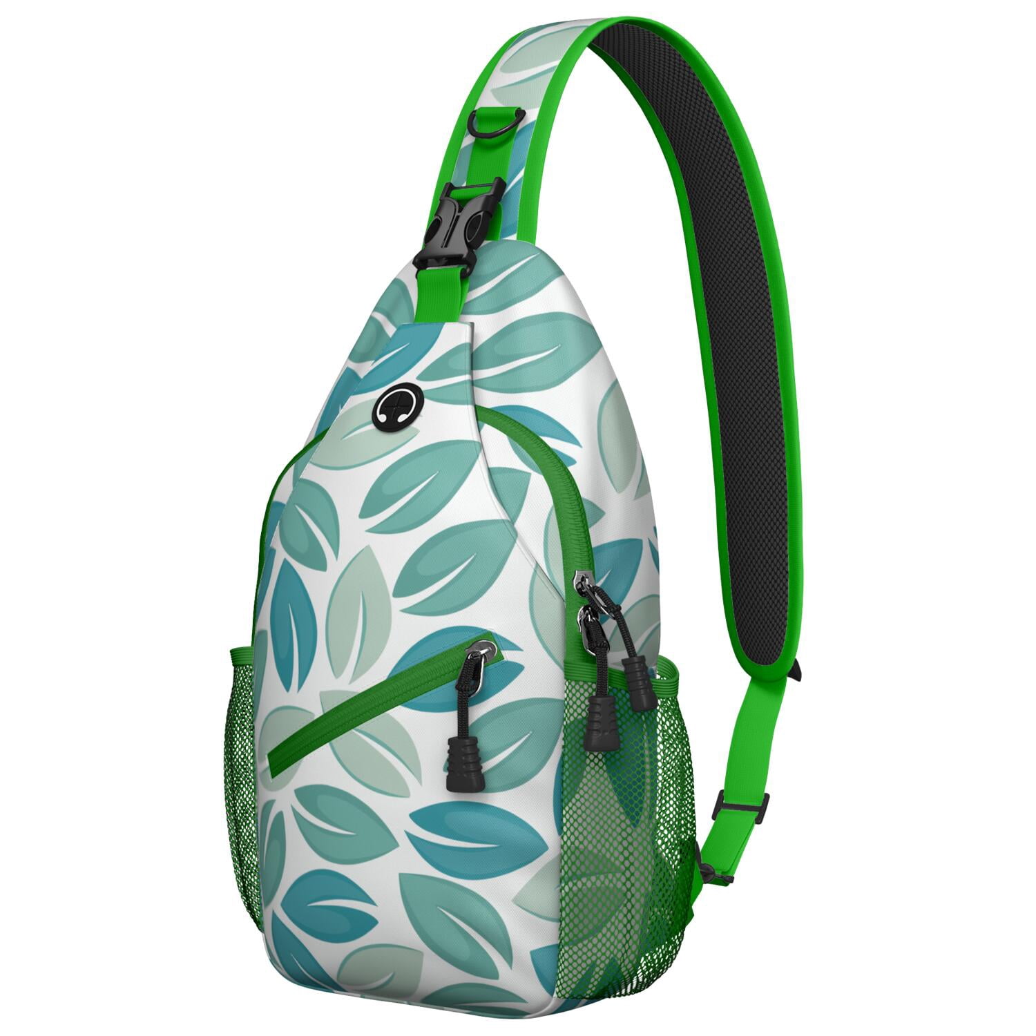 Tropical Floral and Leaves Crossbody Bag Botanical Shoulder Backpack