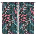 thumbnail image 1 of Tropical Floral Palm Inspired Curtains - 2 Pack Semi-Sheer Tier Panels, Vibrant Botanical Design, 42x84 Inch, Farmhouse Style, 1 of 2