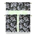 thumbnail image 1 of Tropical Floral & Palm Leaf Kitchen Curtains 3-Piece Set - Colorful Boho Tier Curtains for Small Windows, Farmhouse Valance Included, Machine Washable, 1 of 5
