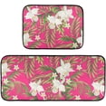 thumbnail image 1 of Tropical Floral Pink Kitchen Rug Mats 2PCS Non Slip 47" x 20" + 28" x 20" Kitchen Carpet Floor Mat Hallway Rugs Anti Fatigue Doormat Home Decor, 1 of 7
