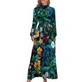 thumbnail image 1 of Tropical Floral Print Dress Red Flowers Party Maxi Dress Bohemia Long Dresses High Waist Graphic Clothes, 1 of 5