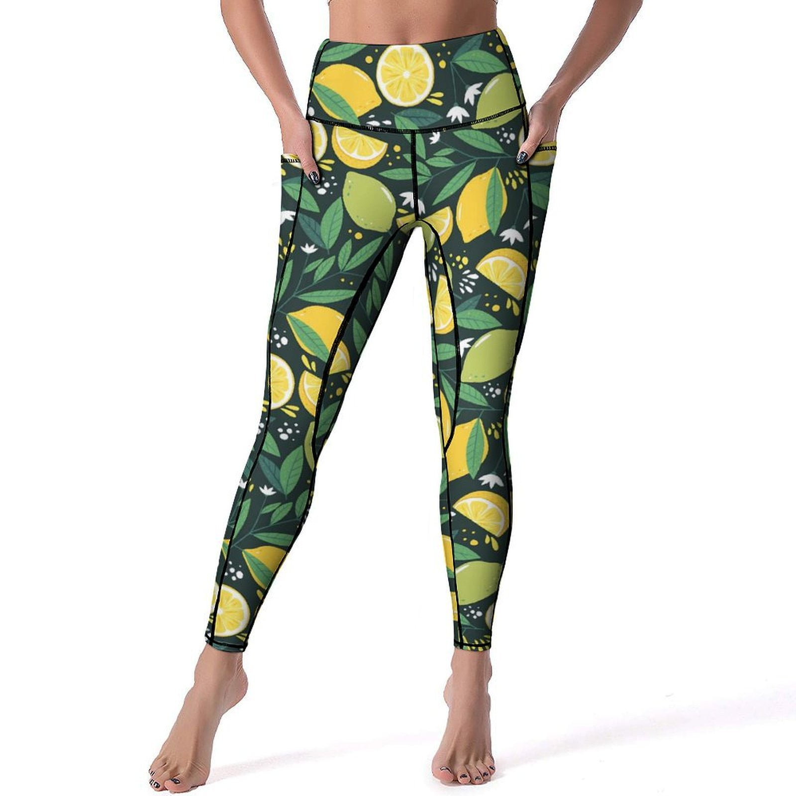 Tropical Floral Print Yoga Pants Colorful Fruits Workout Gym Leggings Push Up Quick Dry Sports Tights Design Yoga Legging Gift Walmart
