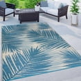 thumbnail image 1 of Tropical Floral Reversible Crease-Free Waterproof Premium Recycled Plastic Outdoor Rugs for Patio,Backyard,RV,Deck,Picnic,Trailer,Beach,Camping Blue 5' x 7', 1 of 10