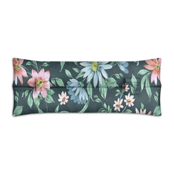 Tropical Floral Seat Belt Pillow for Recovery Exotic Hawaiian Hibiscus Design, Mastectomy & Chemo Port Cushion