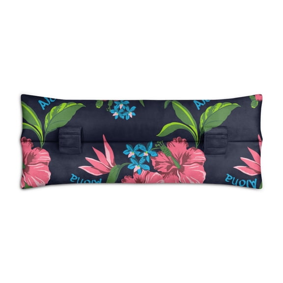 Tropical Floral Seat Belt Pillow for Recovery Exotic Hawaiian Hibiscus Design, Mastectomy & Chemo Port Cushion
