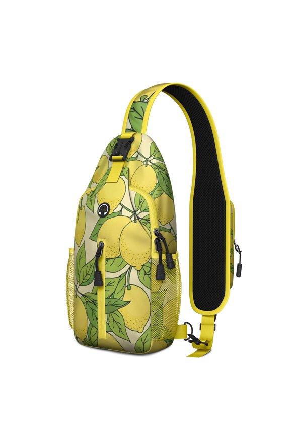 Tropical Floral Sling Backpack – Lightweight Water-Resistant Crossbody Bag with Vibrant Hawaiian Hibiscus and Exotic Botanical Jungle Leaves for Travel