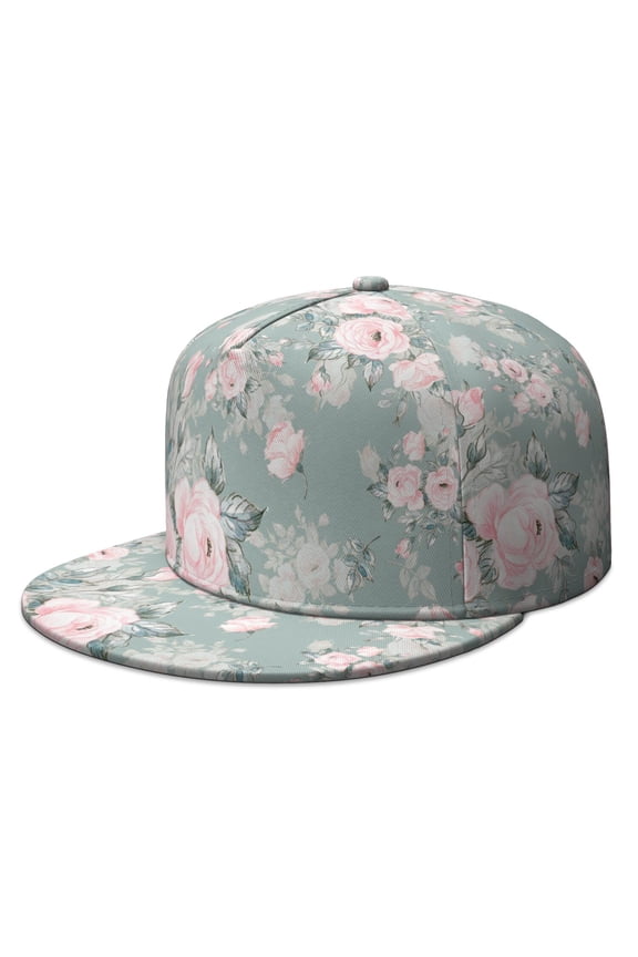 Tropical Floral Snapback Hat - Adjustable Flat Brim Cap for Men Women | Hawaiian Print Design