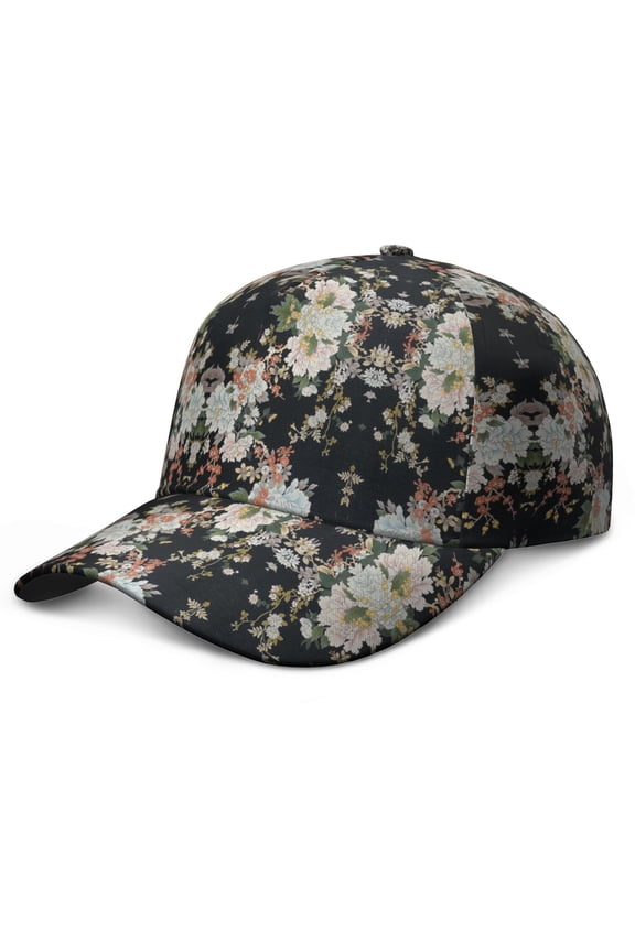 Tropical Floral Snapback Hat – Boho Baseball Cap with Colorful Bloom and Leaves Print, Adjustable Dad Hat for Summer Vibes