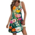 thumbnail image 1 of Tropical Floral Sundress for Women Summer Vacation Sleeveless A Line Casual Tank Beach Dress, 1 of 4