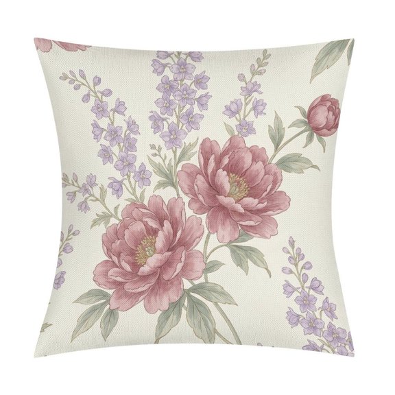 Tropical_Floral_Throw_Pillow_Cover_Soft_Velvet_Decorative_Ac_002Faux Linen Style 2-Piece Pillow Set, Soft Polyester Throw Pillowcases for All Rooms