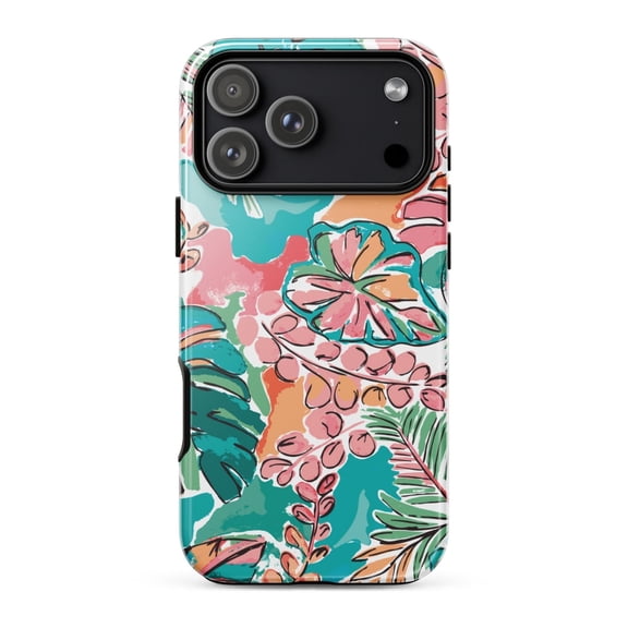 Tropical Floral Tough Phone Case for Apple iPhone 11, 12, 13 Models
