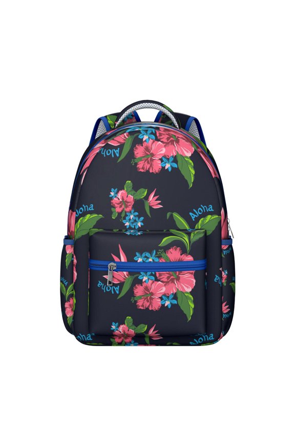 Tropical Floral Waterproof Laptop Backpack, Ergonomic Design for College Students & Commuters