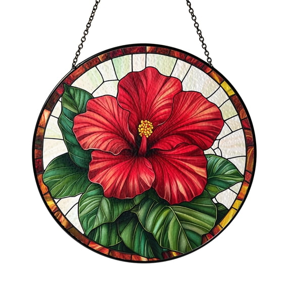 Tropical Floral Window Hanging – Glass Style Art