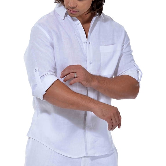 Tropical Florida sun pure linen shirt SIZE:3X COLOR:WH