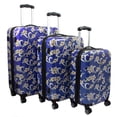 thumbnail image 1 of Tropical Flower 3-Piece Expandable Hardside Spinner Luggage Set - Navy Blue, 1 of 4