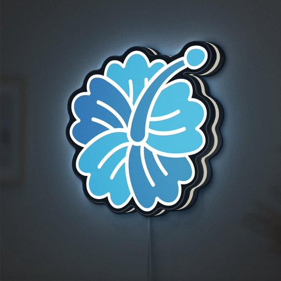 Tropical Flower 3D Novelty Light Box, Vibrant Botanical Decor for Sunrooms and Garden-Inspired Interiors (Width 24 inch, 60cm)