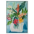 thumbnail image 1 of Tropical Flower Bag Flowers In Vase Paintings Canvas Wall Art by Art Remedy, White Floater Frame, 17" x 25", 1 of 7