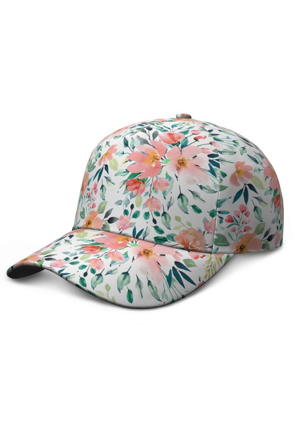 Tropical Flower Baseball Cap Adjustable Snapback Leaves