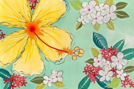 Tropical Flower Canvas Art - Jennifer Peck (12 x 18)