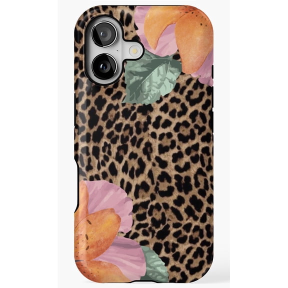 Tropical Flower Cheetah Print Animal Phone Case for iPhone 11 12 13 14 15 16 17 Pro Max