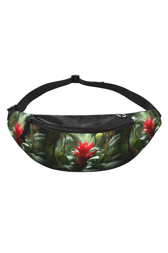Tropical Flower Fanny Pack Casual Hands-Free Wallets Waist Pack Phone Bag Carrying All Phones