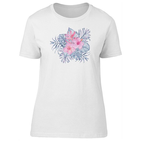Tropical Flower Indigo Palm Tee Women's -Image by Shutterstock
