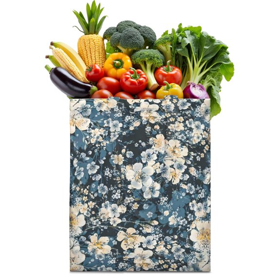 Tropical Flower Print Canvas Tote Bag – Eco-Friendly, Boho Reusable Bag