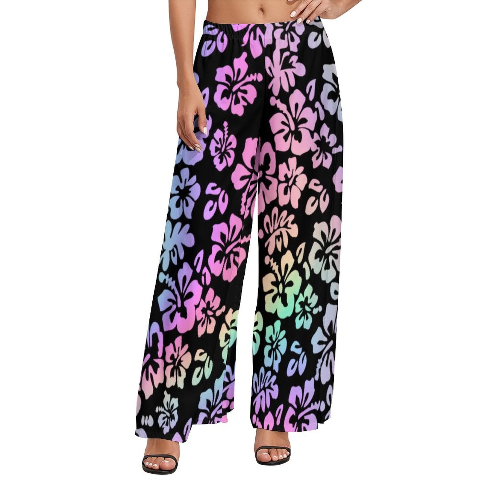 Women’s Wide-Leg Pants - Pineapple Paradise - Hibiscus Blush main image 1