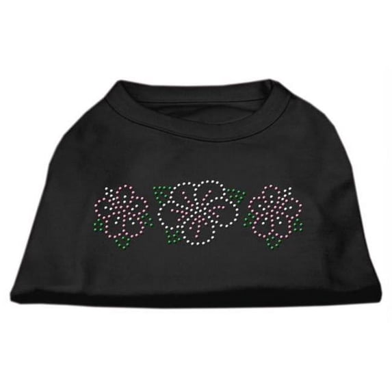Tropical Flower Rhinestone Shirts Black XXL - 18